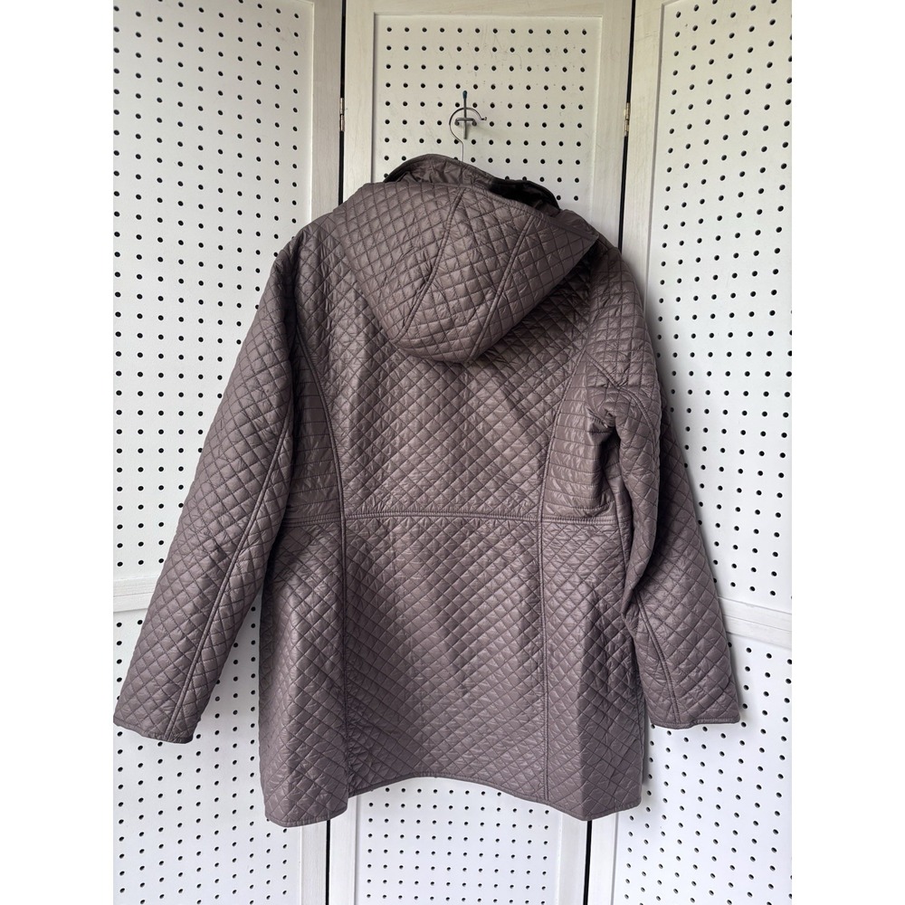 St. John's Bay Longline Quilted Fleece Lined Hooded Jacket Lightweight Womens XL - Picture 6 of 7